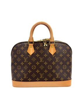 Louis Vuitton Alma PM Monogram Leather Brown Light Handbag Gold